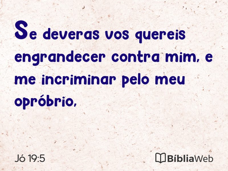 Jó 19:5 em imagem para compartilhar