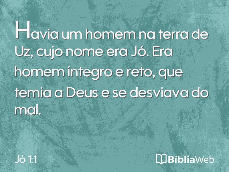 Jó 1:1 em imagem para compartilhar