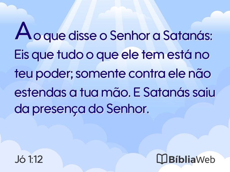Jó 1:12 em imagem para compartilhar