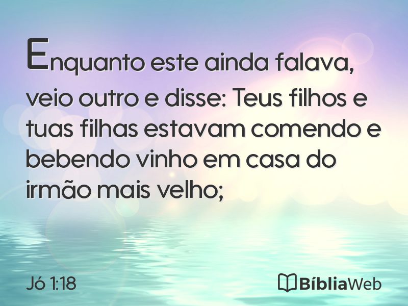 Jó 1:18 em imagem para compartilhar