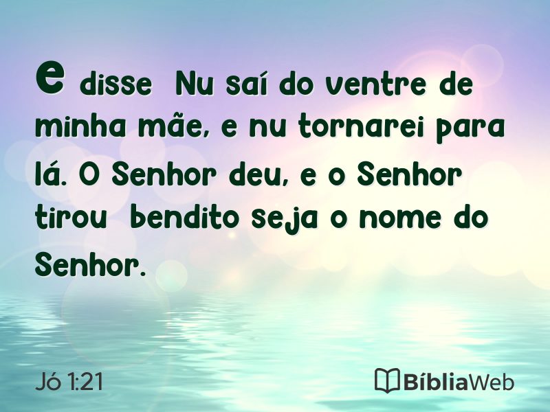 Jó 1:21 em imagem para compartilhar