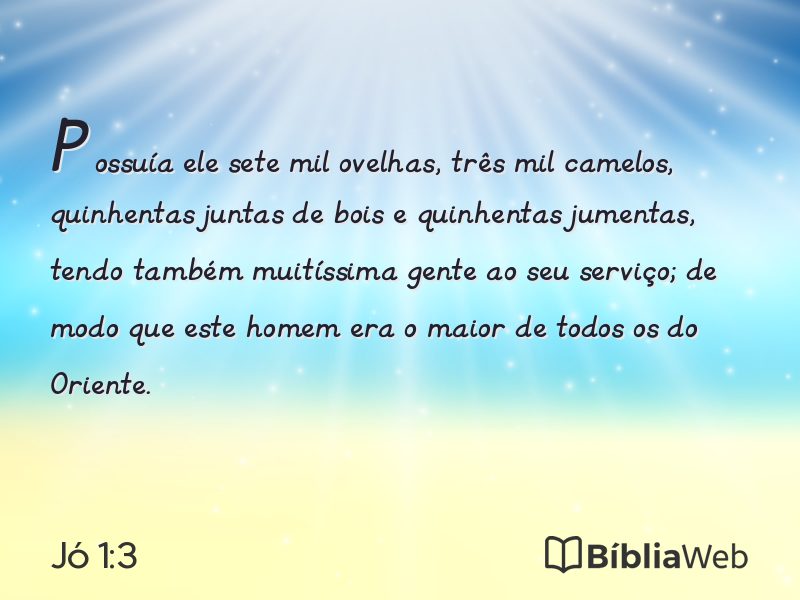 Jó 1:3 em imagem para compartilhar