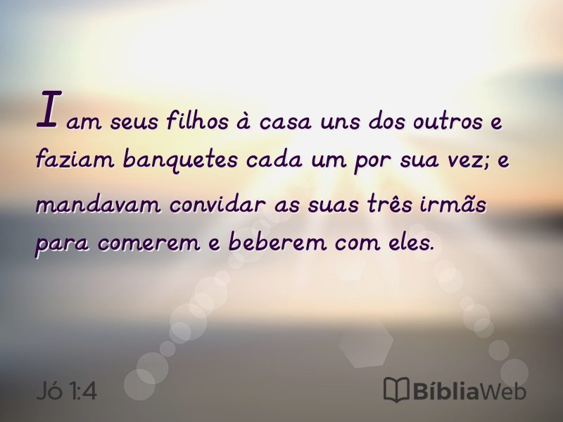 Jó 1:4 em imagem para compartilhar