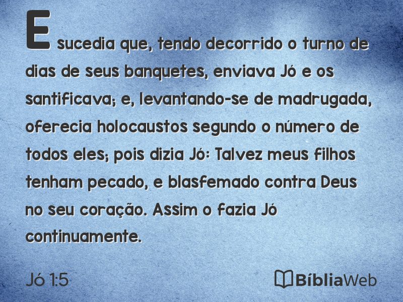 Jó 1:5 em imagem para compartilhar