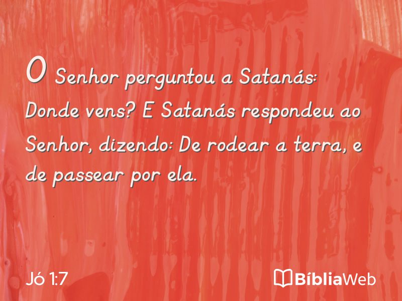 Jó 1:7 em imagem para compartilhar