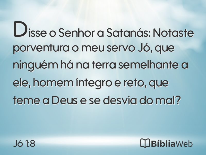 Jó 1:8 em imagem para compartilhar