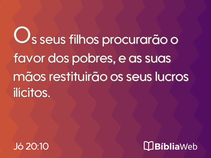 Jó 20:10 em imagem para compartilhar