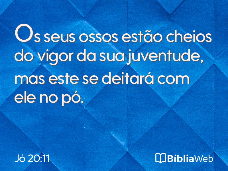 Jó 20:11 em imagem para compartilhar