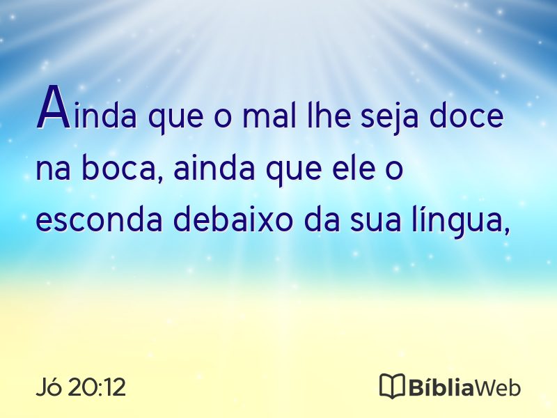 Jó 20:12 em imagem para compartilhar