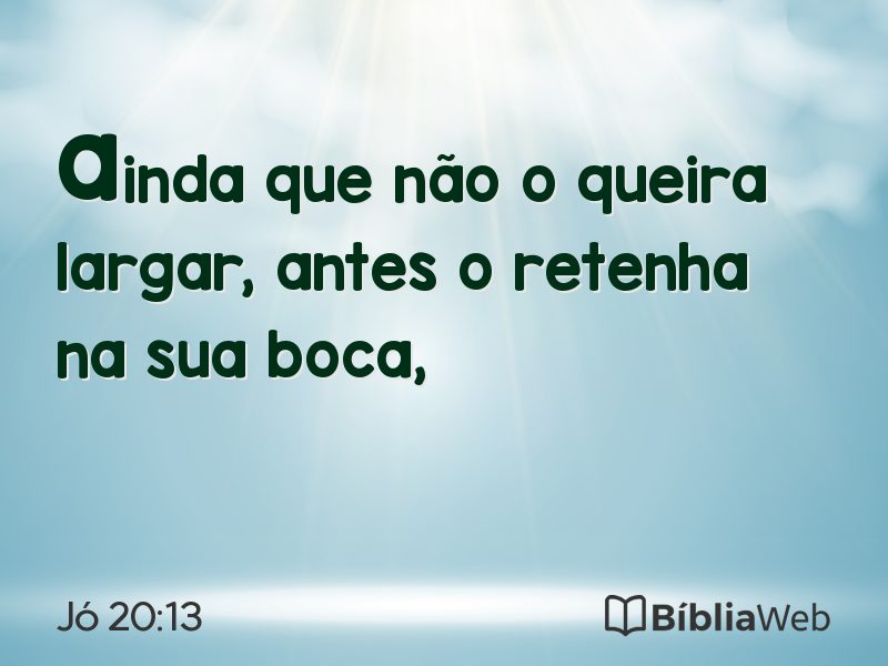 Jó 20:13 em imagem para compartilhar