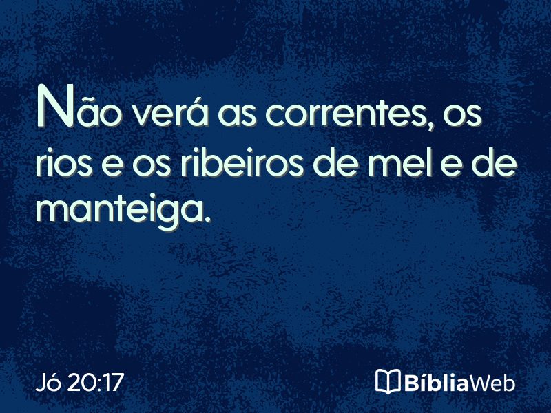 Jó 20:17 em imagem para compartilhar