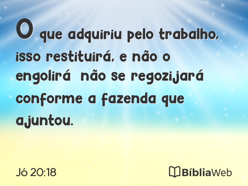 Jó 20:18 em imagem para compartilhar