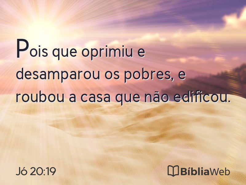 Jó 20:19 em imagem para compartilhar