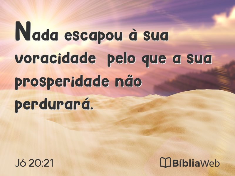 Jó 20:21 em imagem para compartilhar