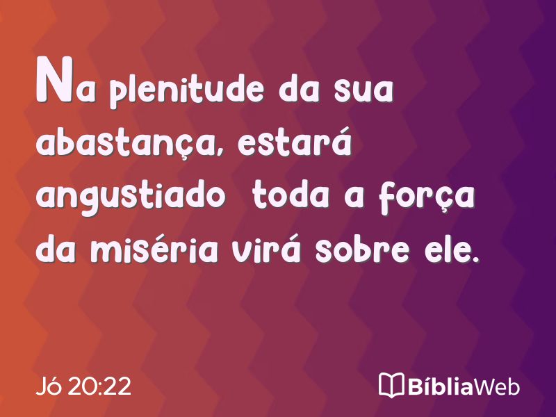 Jó 20:22 em imagem para compartilhar