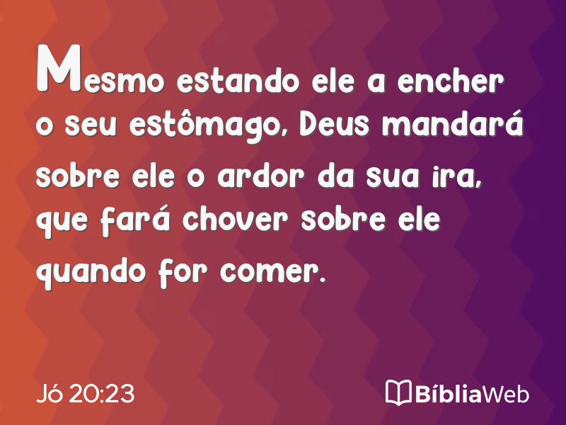 Jó 20:23 em imagem para compartilhar