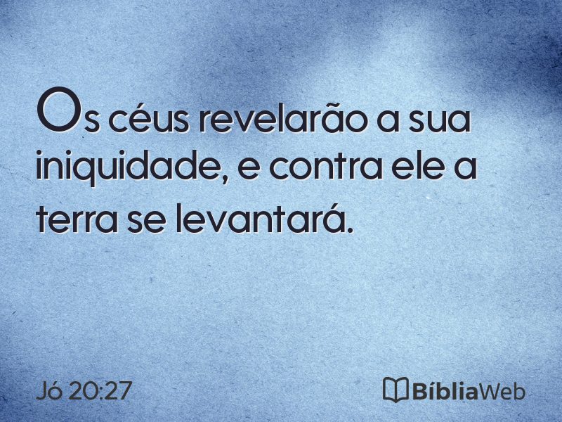 Jó 20:27 em imagem para compartilhar