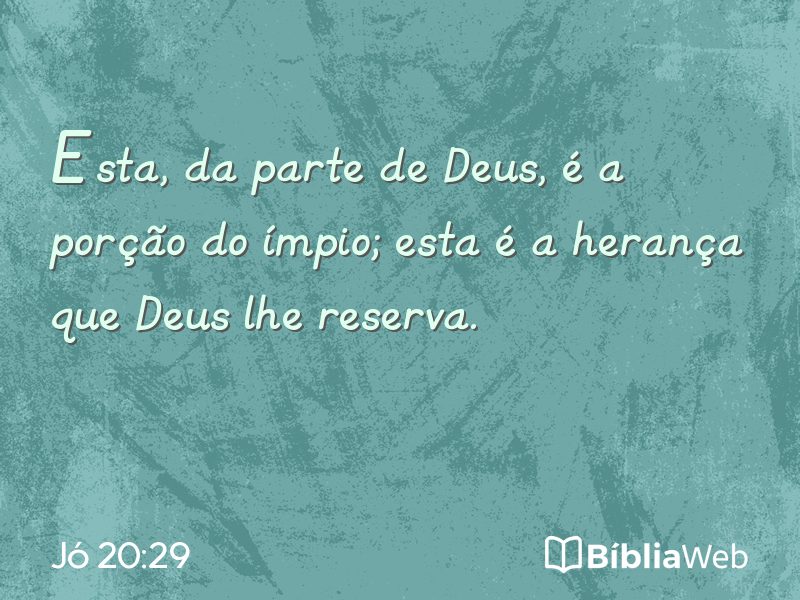 Jó 20:29 em imagem para compartilhar