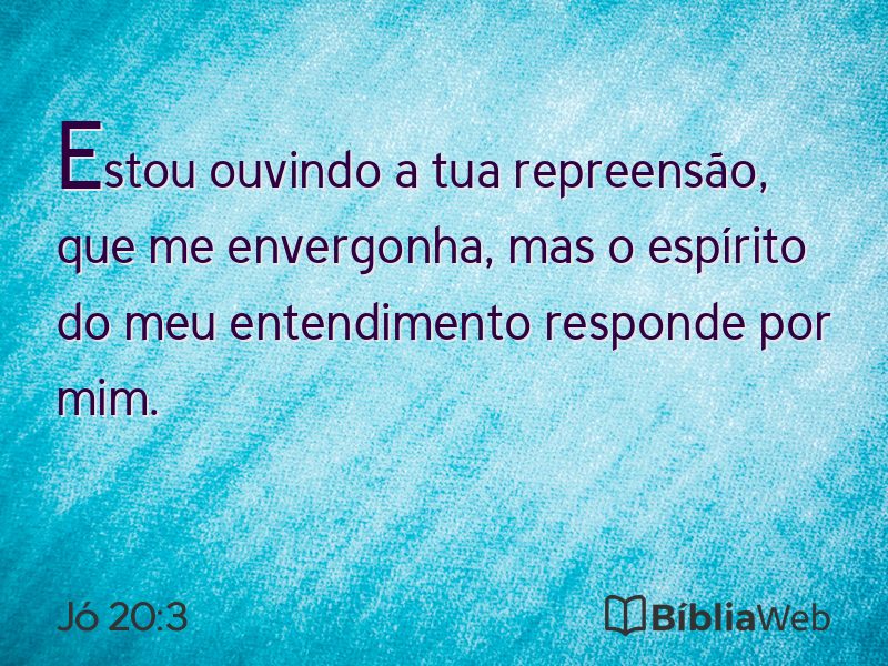 Jó 20:3 em imagem para compartilhar