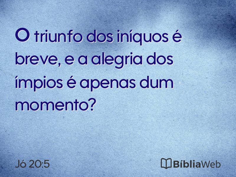Jó 20:5 em imagem para compartilhar