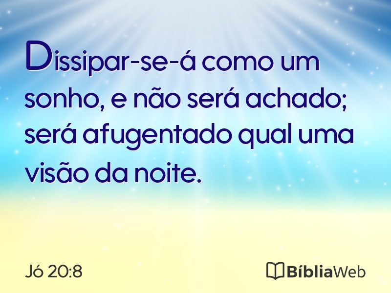 Jó 20:8 em imagem para compartilhar