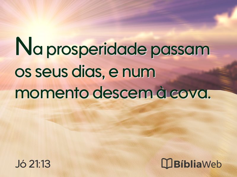 Jó 21:13 em imagem para compartilhar