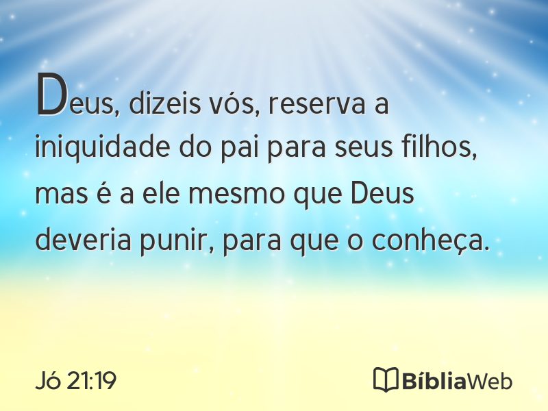 Jó 21:19 em imagem para compartilhar