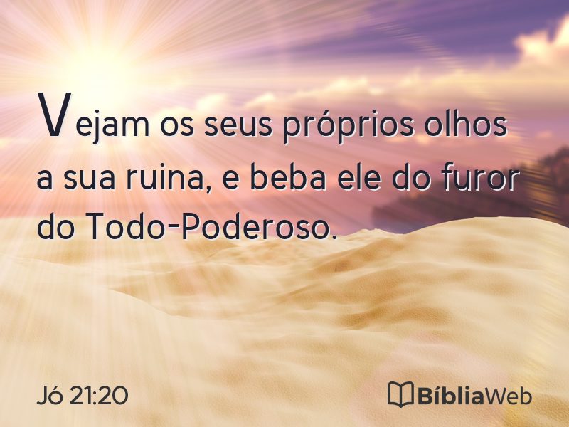 Jó 21:20 em imagem para compartilhar