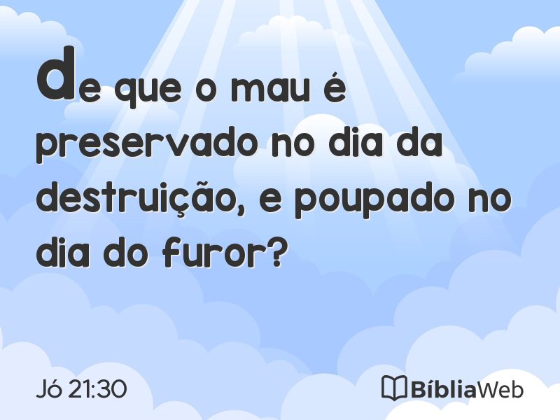 Jó 21:30 em imagem para compartilhar