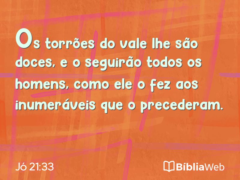 Jó 21:33 em imagem para compartilhar