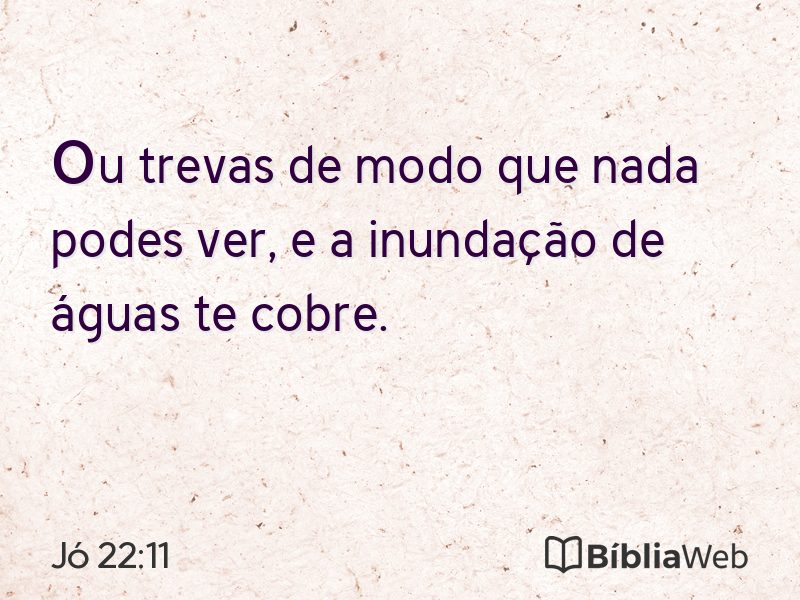 Jó 22:11 em imagem para compartilhar