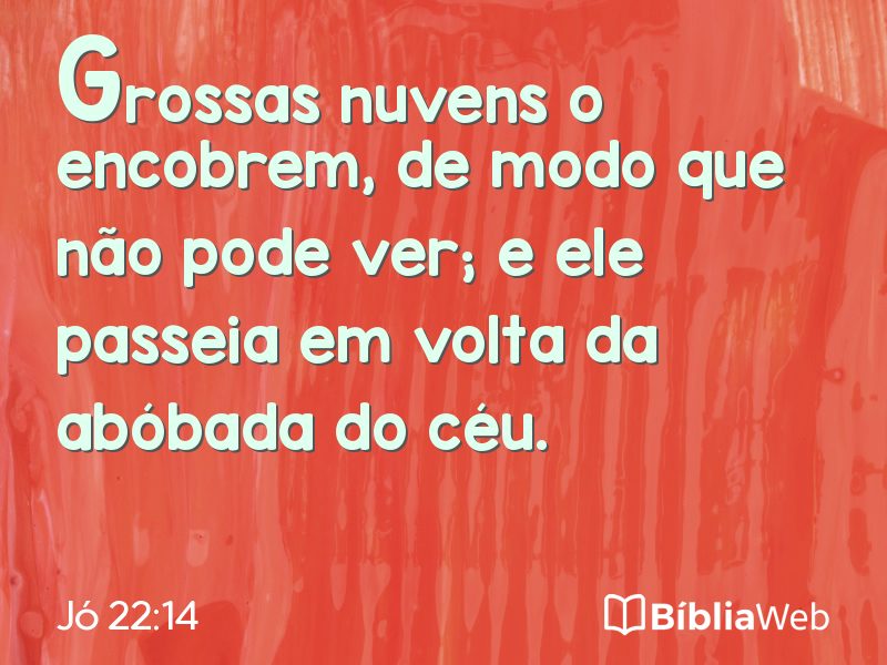 Jó 22:14 em imagem para compartilhar