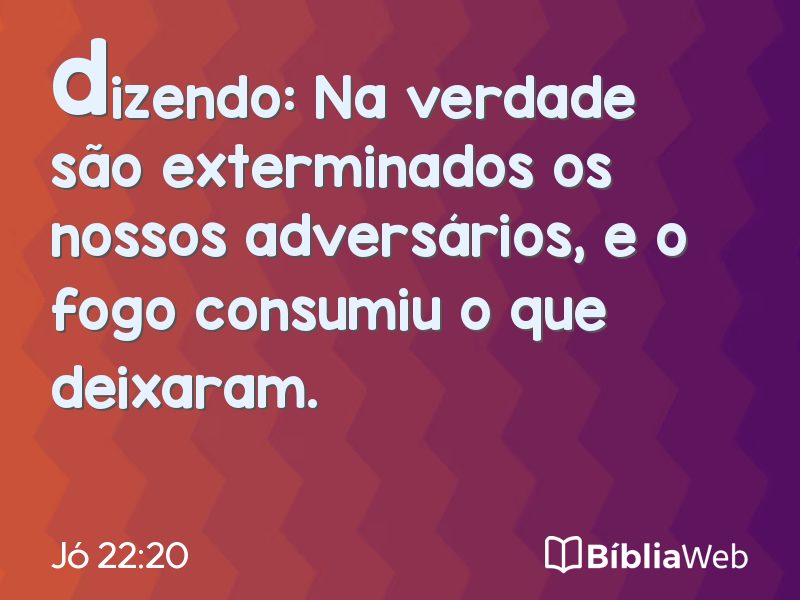 Jó 22:20 em imagem para compartilhar