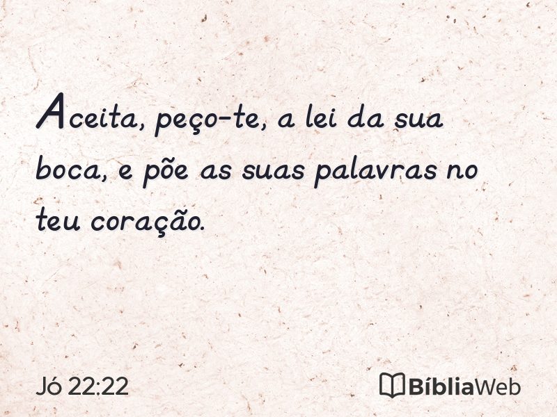 Jó 22:22 em imagem para compartilhar