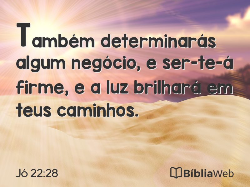 Jó 22:28 em imagem para compartilhar