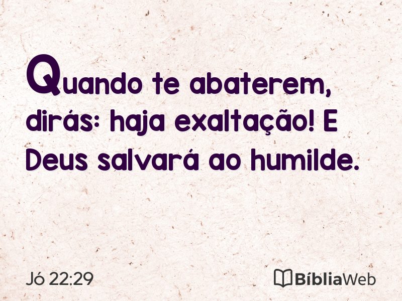 Jó 22:29 em imagem para compartilhar