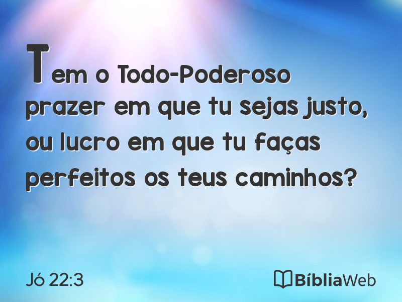 Jó 22:3 em imagem para compartilhar