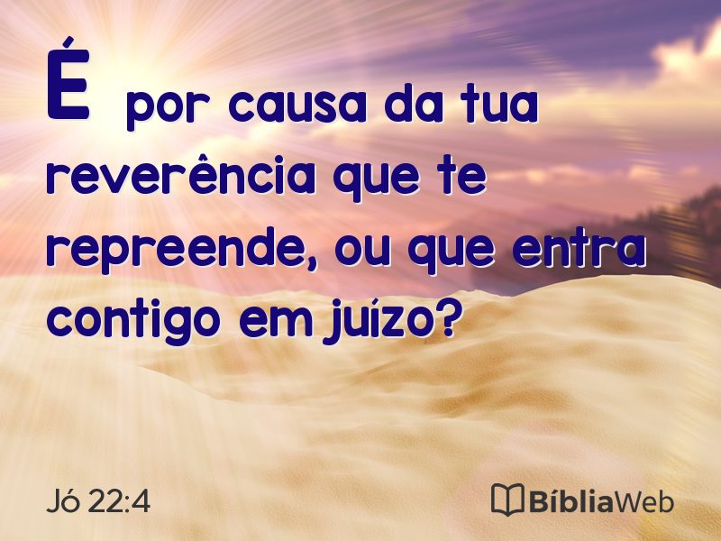 Jó 22:4 em imagem para compartilhar