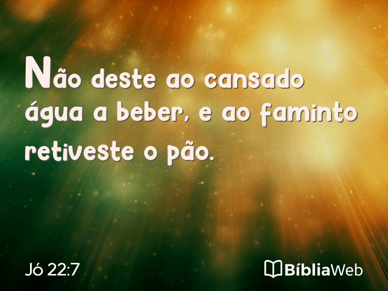 Jó 22:7 em imagem para compartilhar