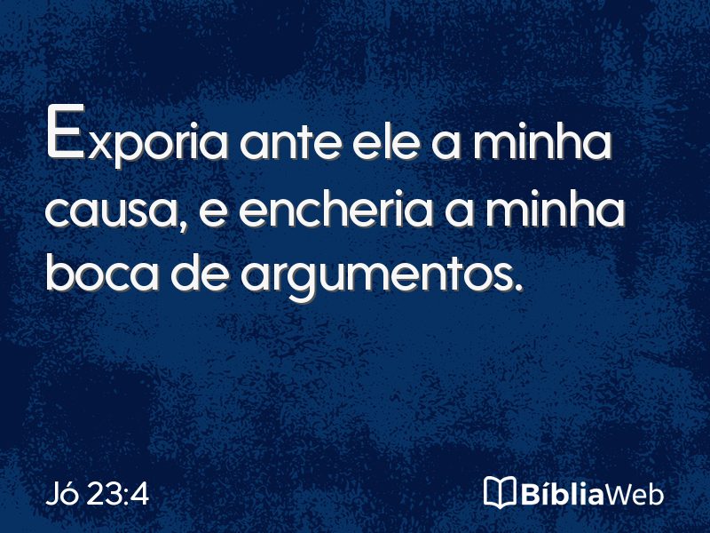 Jó 23:4 em imagem para compartilhar