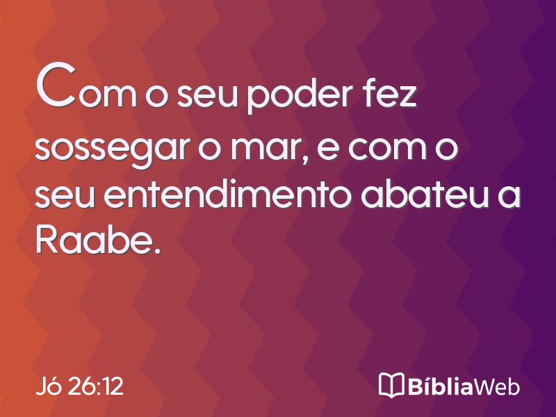 Jó 26:12 em imagem para compartilhar