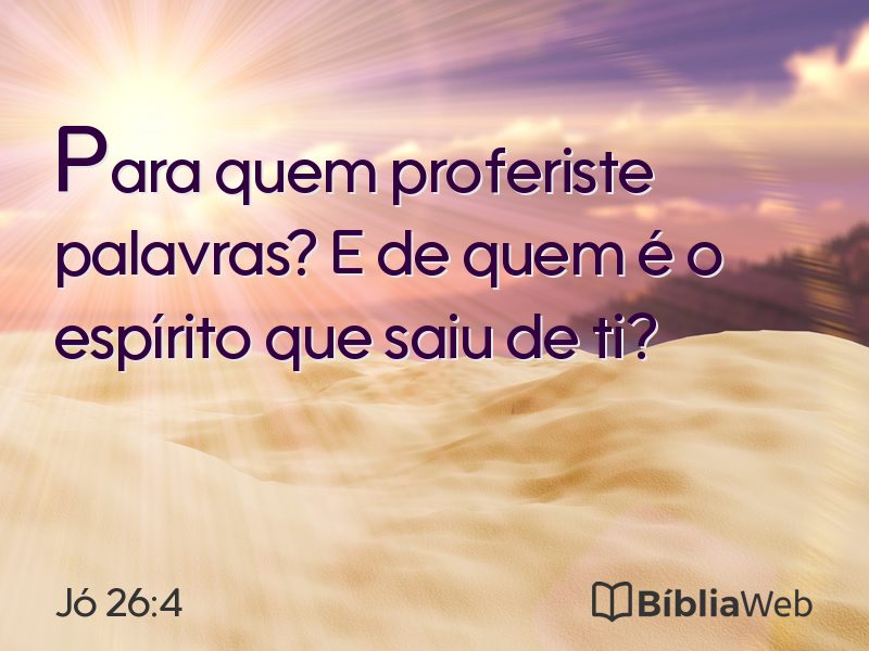 Jó 26:4 em imagem para compartilhar