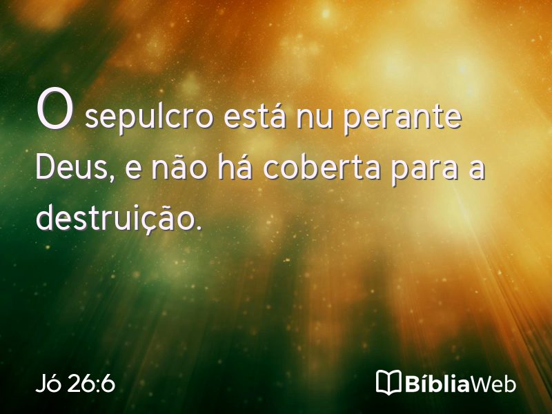 Jó 26:6 em imagem para compartilhar