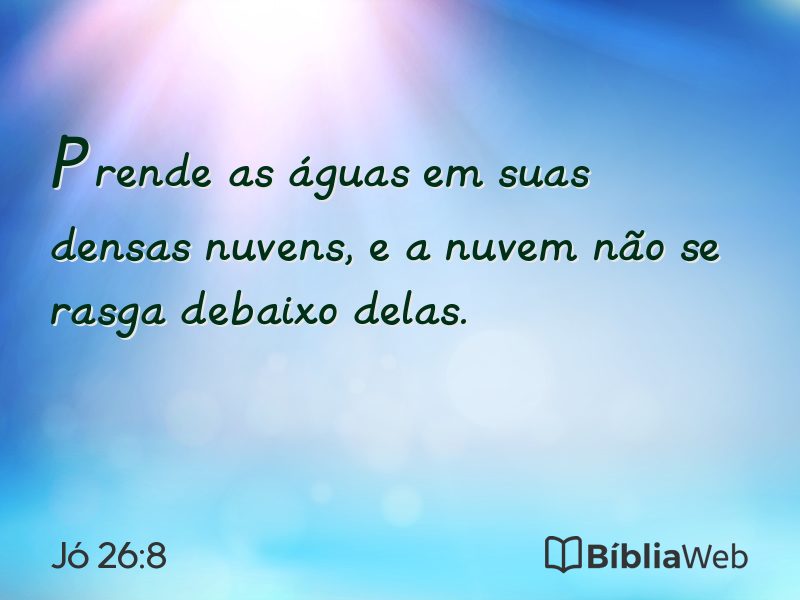 Jó 26:8 em imagem para compartilhar