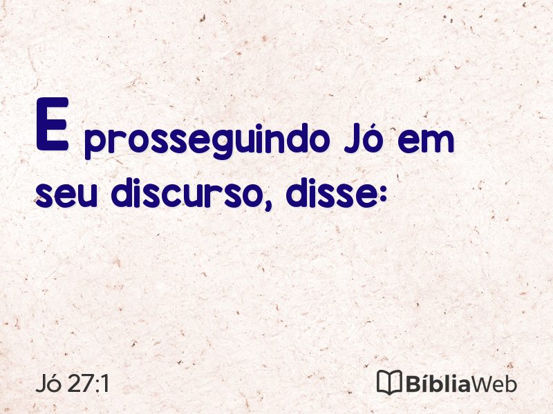 Jó 27:1 em imagem para compartilhar