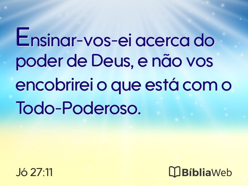 Jó 27:11 em imagem para compartilhar