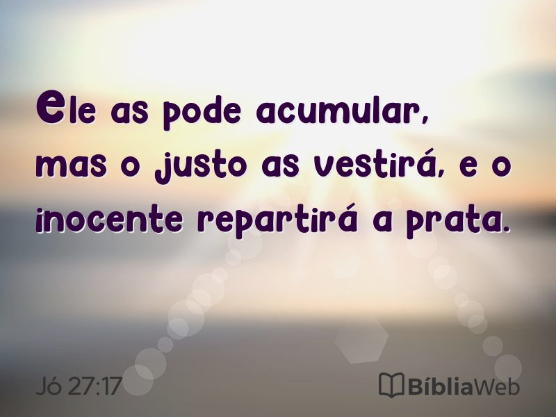 Jó 27:17 em imagem para compartilhar