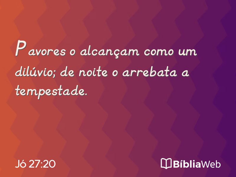 Jó 27:20 em imagem para compartilhar
