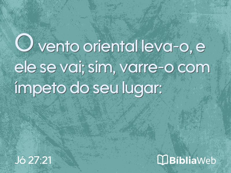Jó 27:21 em imagem para compartilhar