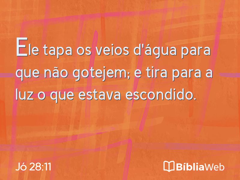 Jó 28:11 em imagem para compartilhar